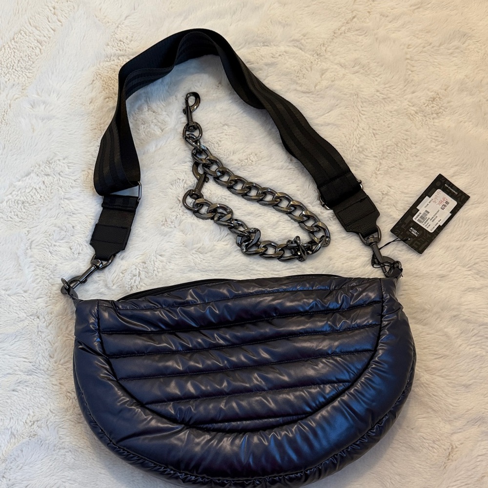 THINK ROYLN Midnight Blue Quilted Crossbody Bag